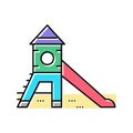 slide kindergarten color icon vector illustration Royalty Free Stock Photo