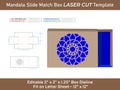 Slide Match box mandala Laser Cut Dieline Template Royalty Free Stock Photo