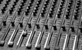 Slide mixer in black and white selective focus buttons Royalty Free Stock Photo