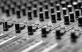 Slide mixer in black and white selective focus buttons Royalty Free Stock Photo