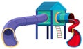 Slide playground equipment on white background Royalty Free Stock Photo