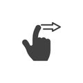 Slide right gesture vector icon