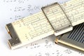 Slide rule close up Royalty Free Stock Photo