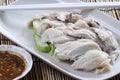 Slide steamed chicken on the plate