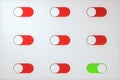 Slide switch and touch button, science and technology, 3d rendering