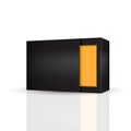 Slide to open modern black orange inside packaging box Royalty Free Stock Photo