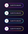 Slide to unlock in flat and gradient color