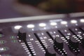 Slide volume mixer in a professional recording studio