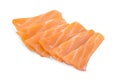 Slided Raw Salmon Sashimi White Background