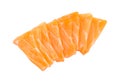 Slided Raw Salmon Sashimi White Background