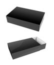 Slider paper carton set. Black box mock up. White and brown. 3d rendering illustration