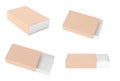 Slider paper carton set. Matchsticks boxes. 3d rendering illustration isolated