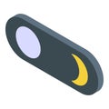 Slider switching from day to night mode featuring crescent moon