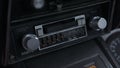 Slider View Of Old-Fashioned Car Radio. Car interior old classic. Royalty Free Stock Photo