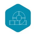 Slider water tube icon, outline style Royalty Free Stock Photo