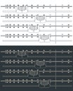 Sliders or faders control board isometric blueprints