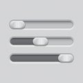 Sliders. Gray control level buttons