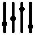 Sliders icon. Slider bar symbol isolated on white. Vector black illustration for sound mixer panel design or equalizer console Royalty Free Stock Photo