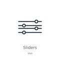 Sliders icon vector. Trendy flat sliders icon from web collection isolated on white background. Vector illustration can be used