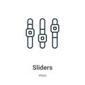 Sliders outline vector icon. Thin line black sliders icon, flat vector simple element illustration from editable web concept