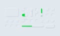 Sliders for websites, mobile menu, navigation and apps. Neumorphic UI UX white user interface web buttons and ui sliders. Royalty Free Stock Photo