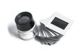 Slides and loupe Royalty Free Stock Photo