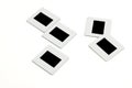 Slides with plastic frames on llightbox Royalty Free Stock Photo