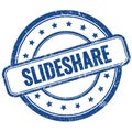 SLIDESHARE text on blue grungy round rubber stamp