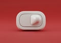 Sliding Button Switch Control on Red Background Royalty Free Stock Photo