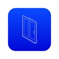 Sliding door icon blue vector Royalty Free Stock Photo