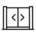 Sliding doors icon, outline style