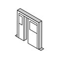 sliding double door isometric icon vector illustration Royalty Free Stock Photo