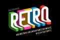 Sliding down retro style 3d font