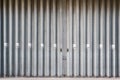 Sliding and folding industrial doors with No Smoking signs Royalty Free Stock Photo