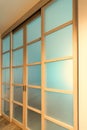 Sliding glassed doors sunny day Royalty Free Stock Photo