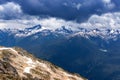 Sliding mountain ranges of Whistler, BC, Canada Royalty Free Stock Photo