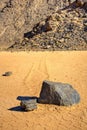 Sliding Stones On Dry Lakebed Royalty Free Stock Photo