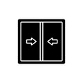 Sliding windows black glyph icon