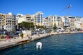 Sliema waterfront buildings, Malta.