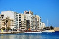 Sliema waterfront and harbour, Malta.