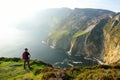 Slieve League, Irelands highest sea cliffs, located in south west Donegal along this magnificent costal driving route. Royalty Free Stock Photo