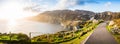 Slieve League sunset Panorama view in Ireland Sea