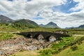 The Sligachan Old Bridge, dating from 1818, is one of the iconic images of the Isle of Skye. Scotland, UK