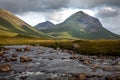 Sligachan river and Marsco peak, near Sligachan, Red Hills, Scotland