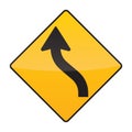 slight curve left sign. Vector illustration decorative design