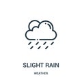 slight rain icon vector from weather collection. Thin line slight rain outline icon vector illustration