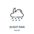 slight rain icon vector from weather collection. Thin line slight rain outline icon vector illustration