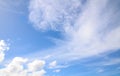 Slightly Altostratus clouds on the blue sky showing white soft texture pattern. Royalty Free Stock Photo