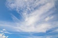 Slightly Altostratus clouds on the blue sky showing white soft texture pattern. Royalty Free Stock Photo