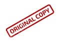 Red Original Copy Rubber Stamp with Distressed Texture on White Background Illustration Royalty Free Stock Photo